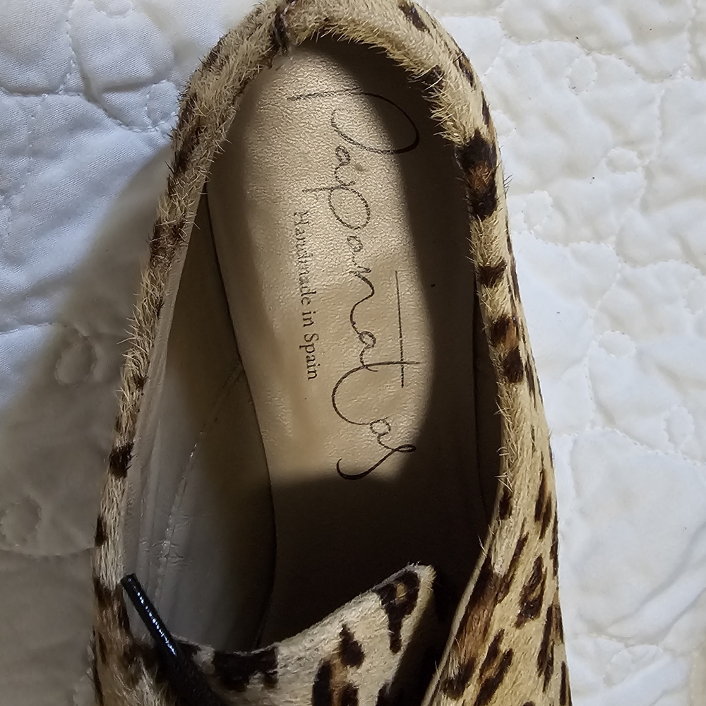 Papanatas Leopard Print Shoes Lace-Up Flats Size 39 - Picture 8 of 11
